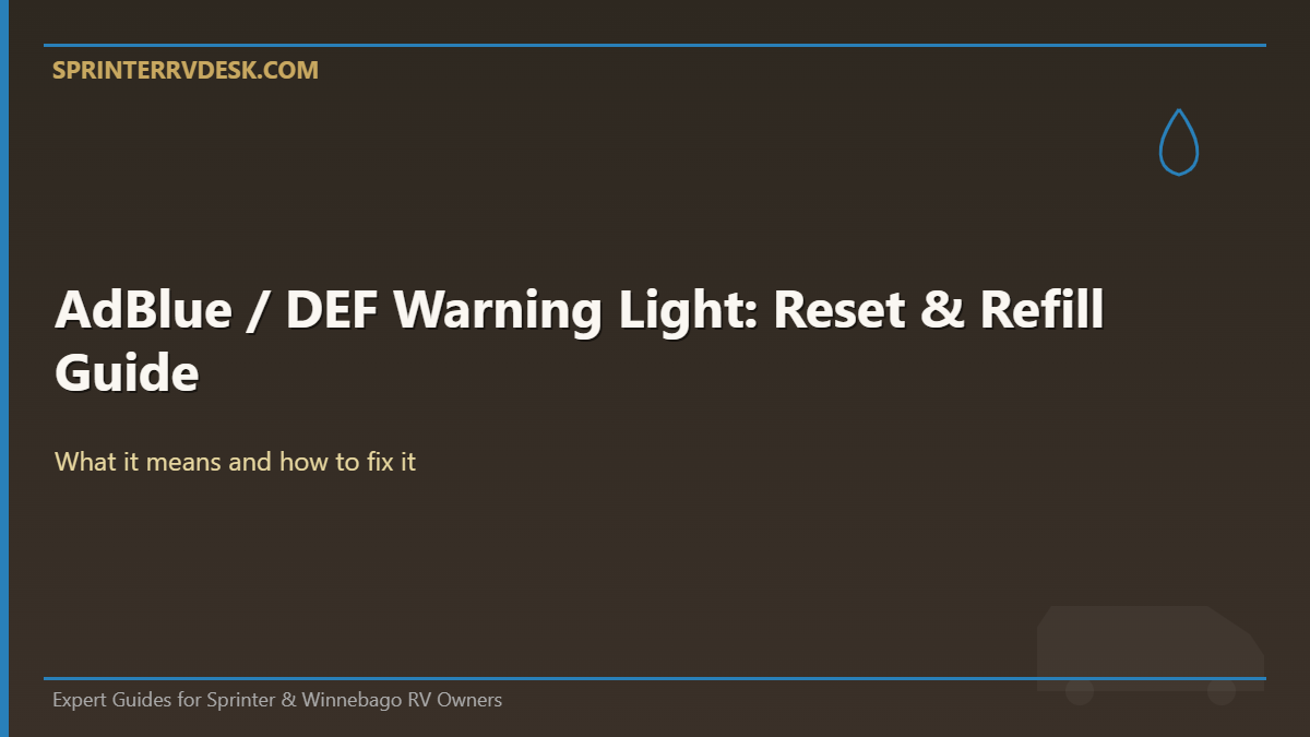 Mercedes-Benz Sprinter AdBlue / DEF Warning Light: What It Means and How to Fix It