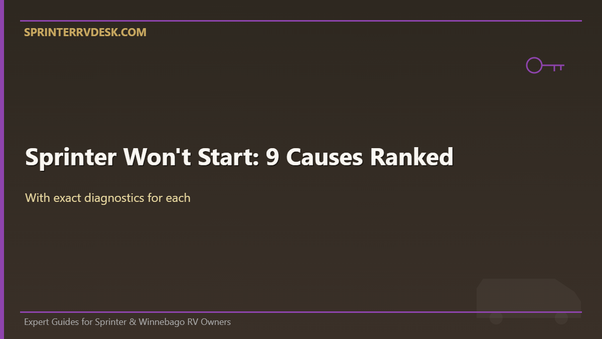 Mercedes Sprinter Won't Start: 9 Causes Ranked by How Often They Happen